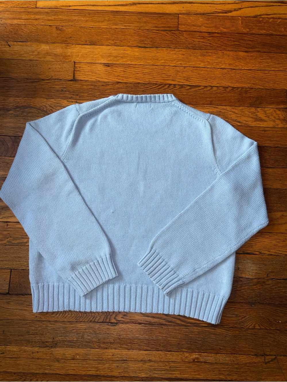 Polo Ralph Lauren Light Blue Iconic American Flag Cotton Knit Sweater Size XL - Picture 4 of 12